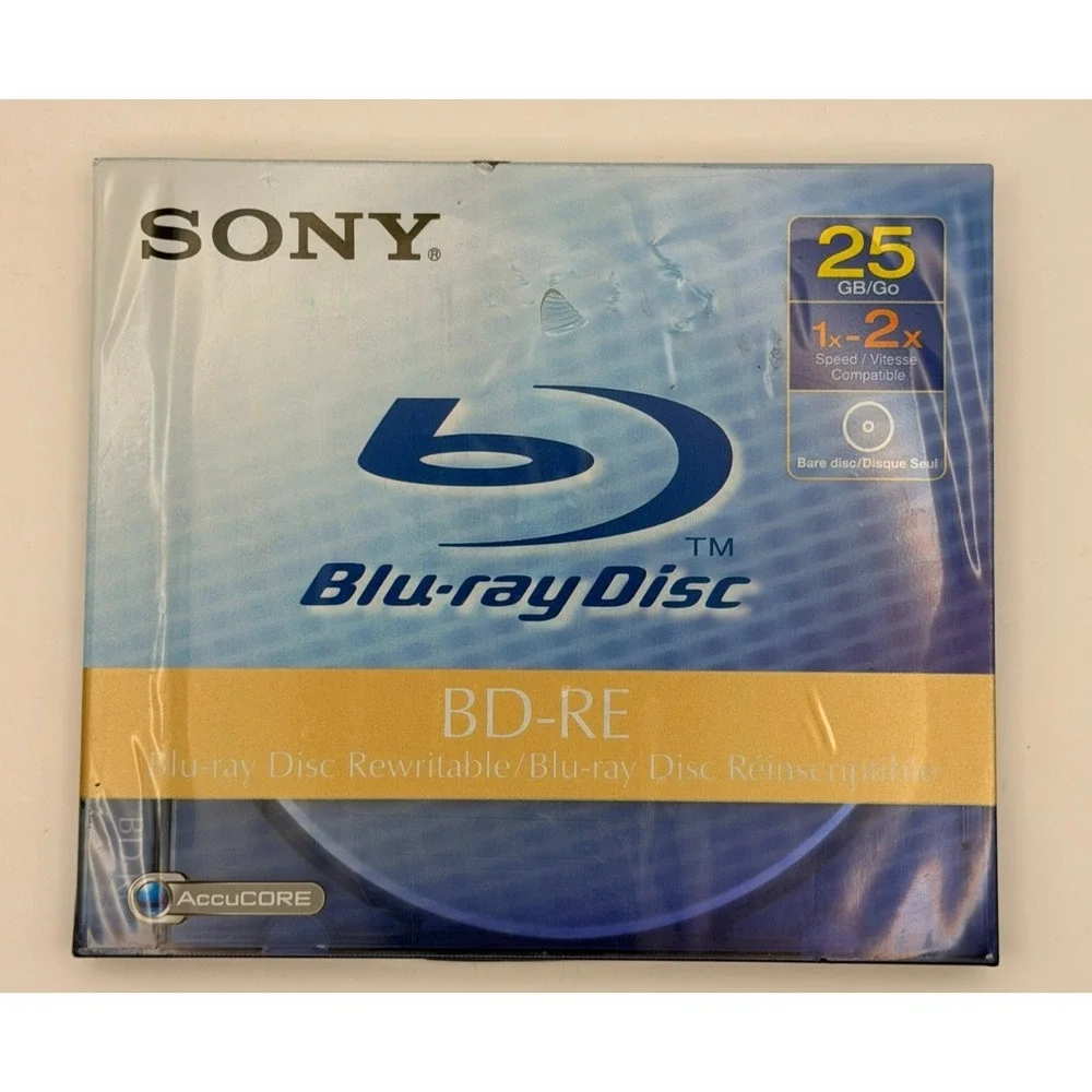 Sony BD-RE 25GB Rewritable Blu-ray Disc 1-2x AccuCORE BNE25A New Sealed